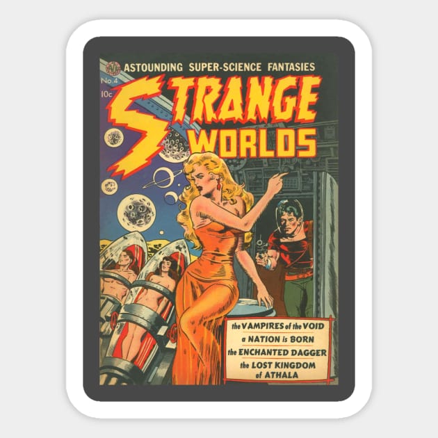 Strange Worlds Comic Cover Sticker by Weirdette